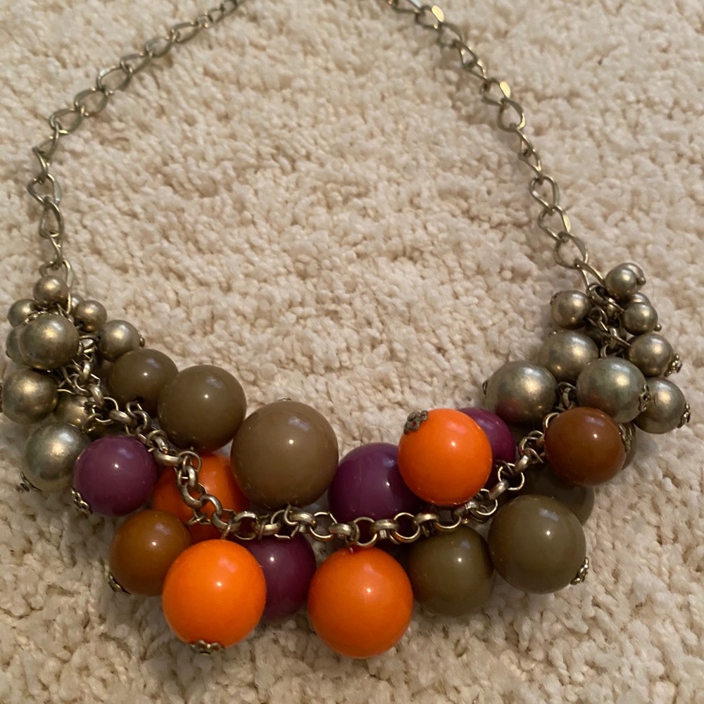 Costume Necklace with Clustered Baubles